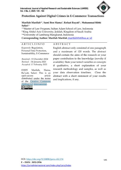 Protection Against Digital Crimes in E-Commerce Transactions